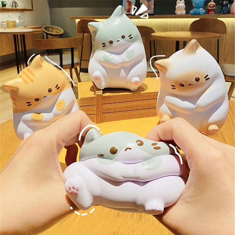 ใหม่ ของเล่นลูกบอลบีบคลายเครียด รูปการ์ตูนแมว สําหรับตกแต่งบ้าน [ขายดี]
