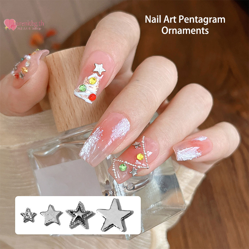Renbg 10 ชิ้น Punk Five-Pointed Star เล็บ Ch โลหะ Rhinestone Star ตกแต่งเงาเล็บเครื่องประดับผู้หญิง Diy หัตถกรรมอุปกรณ์ TH