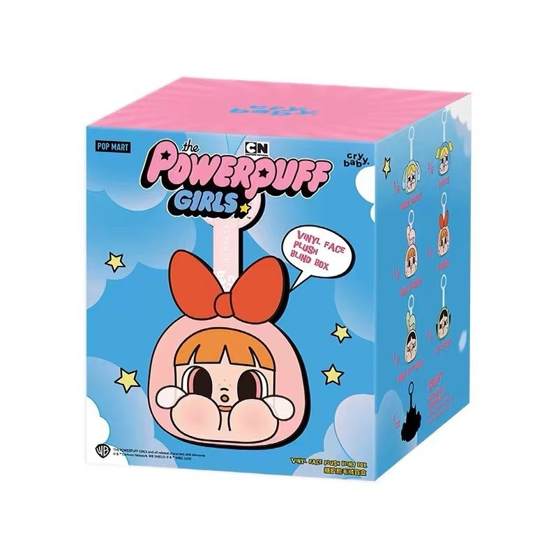 ซื้อ Popmart ของแท้ Crybaby X THE POWERPUFF GIRLS Series จี้ตุ๊กตาไวนิล รูปใบหน้า