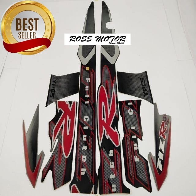 Striping สติกเกอร์รายการเสารถจักรยานยนต์ Yamaha F1ZR fizr fiz r f1 zr 2002 สีดําเงินรายการมาตรฐานร่า