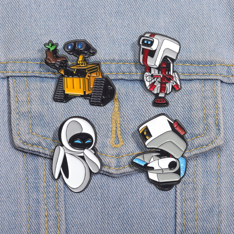 ภาพยนตร์อนิเมะ "Walle" เข็มกลัดการ์ตูนหุ่นยนต์ Wall-E และ Eva ป้ายโลหะเสื้อผ้าแฟชั่น Pin อุปกรณ์เสริมเครื่องประดับของขวัญ