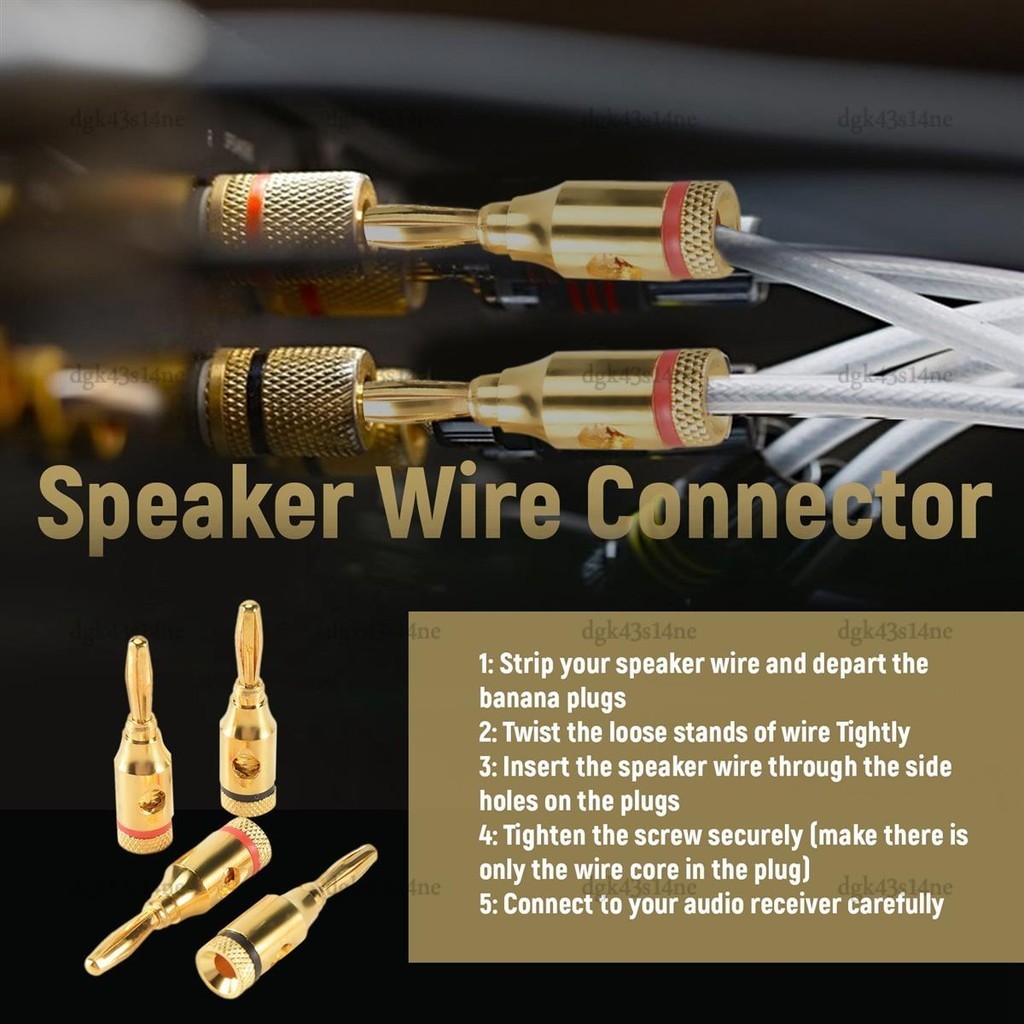 『dgk43s14ne 』Banana Plugs Open Screw 24K Gold Plated Plugs Audio Jack Connector สําหรับลําโพงสายสเตอริโอ , 24-Pack ( 12 Red,12 Black ) - รูปที่ 6