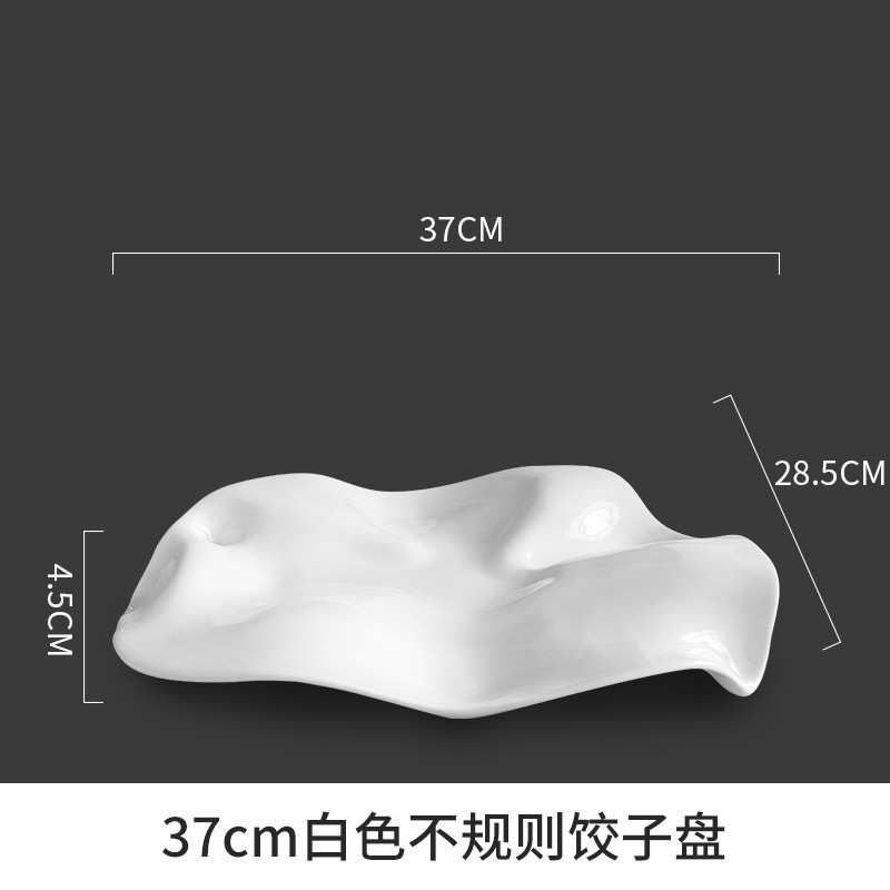 Creative Strange Shape Ceramic Tray Display Plate French Restaurant Cake Egg Irregular Lotus Leaf Pl