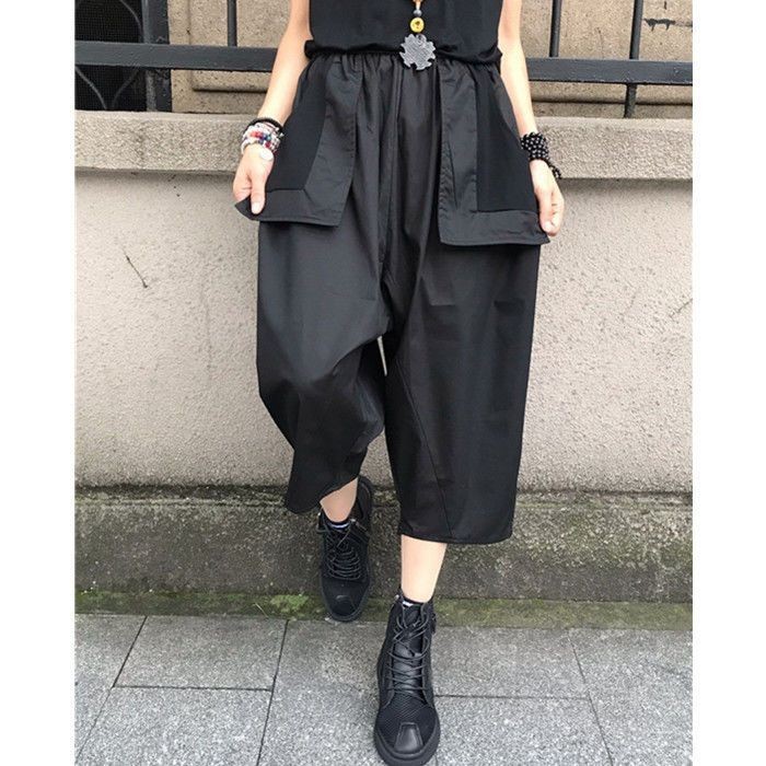 ตาโต [เสื้อผ้าผู้หญิงสไตล์ยามาโมโตะ] กางเกงขายาว 2024 ฤดูร้อนผู้หญิงหลวม ผอมลง ดูกางเกงสบาย ๆ เวอร์ชั่นเกาหลีขนาดใหญ่ตรงบางทุกการแข่งขันกางเกงขากว้างตัด