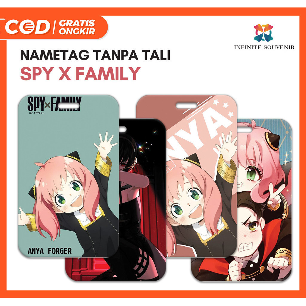 (N009) SPY X FAMILY ID Card Holder / Nametag Without Lanyard Strap เหมาะกับ 2 Cards / Spy x Family /