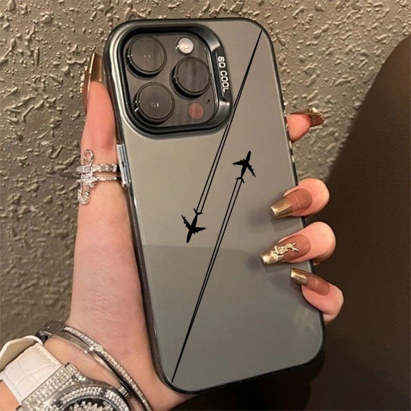 SAMSUNG สําหรับsamsung S25 S24 S23 Ultra S22 S21 Plus S20 S21 S23 S24 FEหมายเหตุ20 Ultra Travel-Inspiredเครื่องบินออกแบบหรูหราIMD Matte Hardปกหลัง
