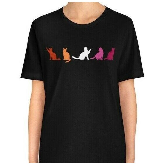 น่ารักเลสเบี้ยนแมว Lgbt Flag T Discreet Lgbtq Pride Month Wlw