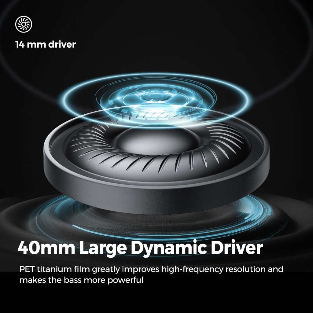 Original SoundPEATS Space หูฟังบลูทูธ 5.3 Hybrid Active Noise Cancelling หูฟังไร้สาย Over-Ear แบบพับได้น้ําหนักเบาการเชื่อมต่อหลายจุดพร้อมไมโครโฟน ANC