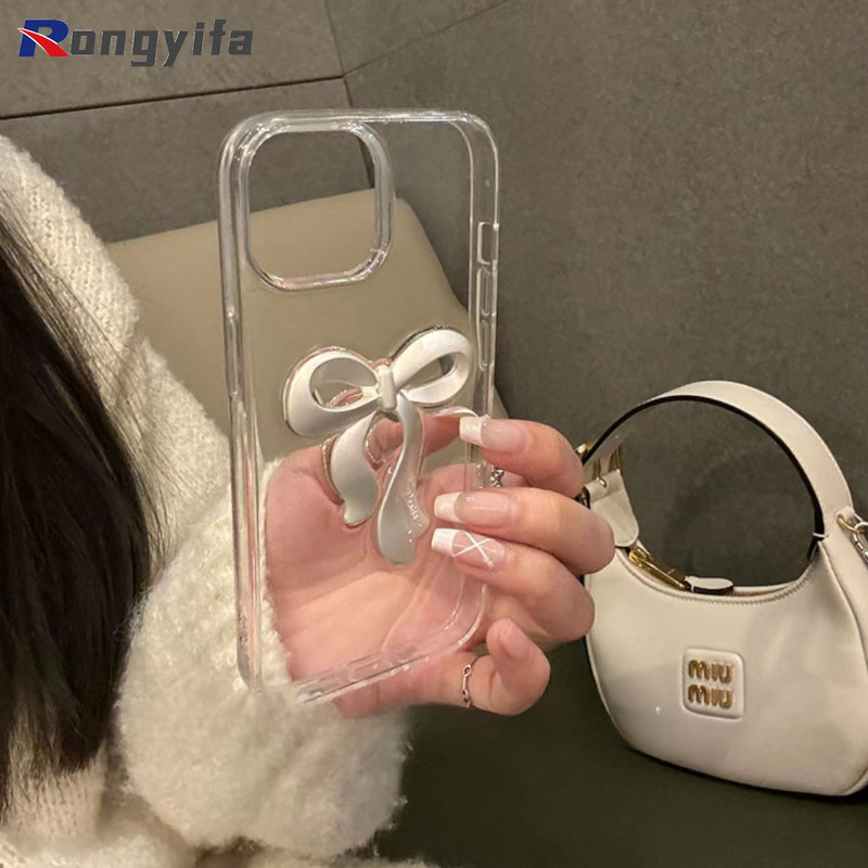 SAMSUNG Insสไตล์3dโลหะโบว์เคสโทรศัพท์สําหรับsamsung Galaxy S24 S23 S22 S21 S20 Ultra FE Lite S10 S9 