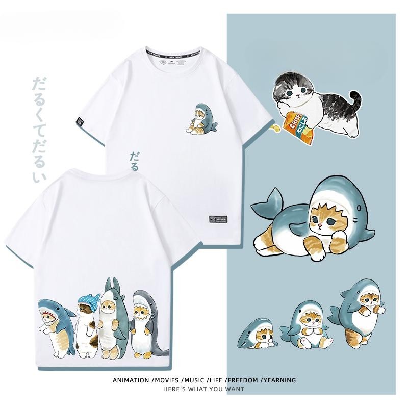 เกาหลี เสื้อแบบดารา เสื้อยืดแขนสั้น DKT001 ผู้ชาย ผู้หญิง ลายทาง ตัวอักษร หลวม ลายสกรีน ฤดูร้อน ฤดูใบไม้ผลิ