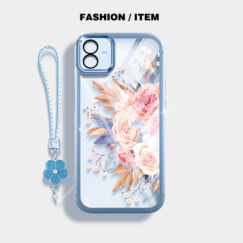 Ybd คลาสสิก Camellia เคสโทรศัพท์สําหรับ Samsung Galaxy A06 A03 A04 A05 A04E F04 M04 M13 F13 5G พร้อม Clover เชือกแขวน