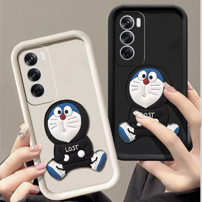 เคสโทรศัพท์สําหรับ OPPO Reno12 Pro Reno 12 12Pro Reno12Pro 5G Global Version 2024 ใหม่ 3D น่ารักน่ารักการ์ตูน Cool Doraemon Handphone ปลอกกันกระแทก TPU Softcase ฝาครอบ
