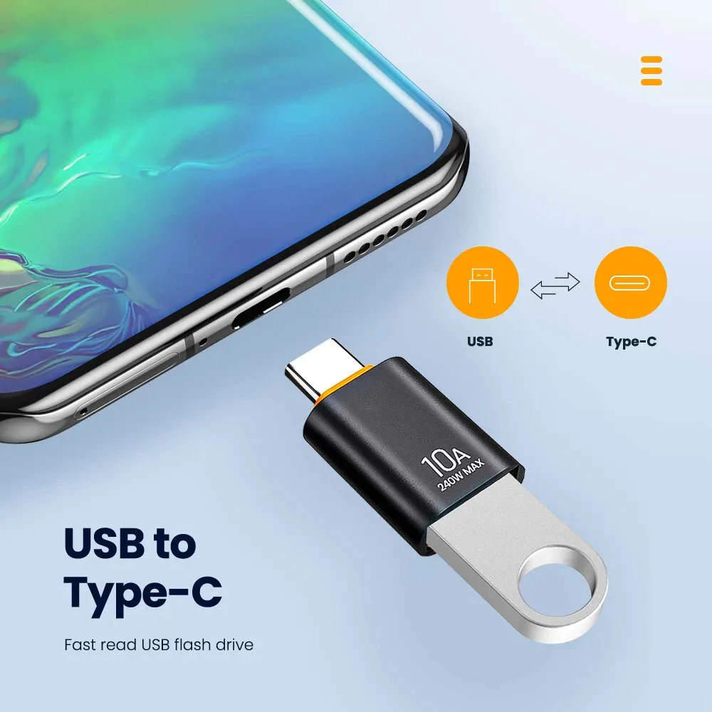 USB2.0 ถึงอะแดปเตอร์ Type C USB-C otg Fast Charging Connector Type C ชาย USB หญิงแปลง OTG 10A สําหรับแล็ปท็อปสมาร์ทโฟน thumbnail 5