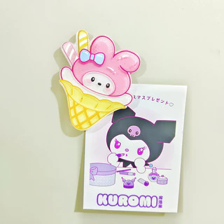 SANRIO การ์ตูนน่ารัก ซานริโอ สติกเกอร์ คุโรมิ ทํานอง แม่เหล็กติดตู้เย็นตู้เย็นตกแต่งแม่เหล็กน่ารักตู้เย็นแม่เหล็ก