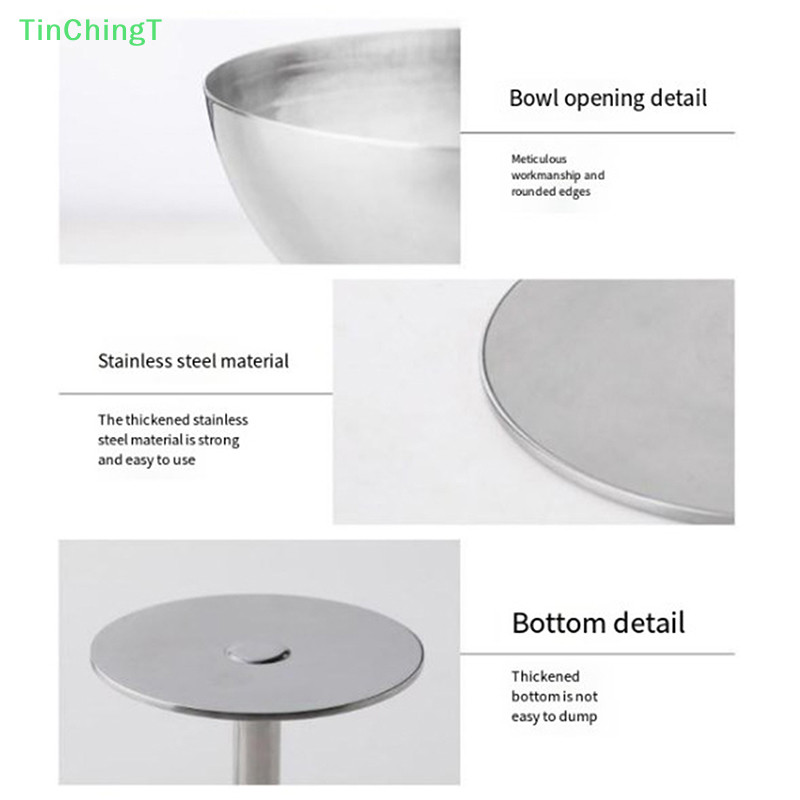 [TinChingT] 2023 ใหม่สแตนเลส Goblet ถ้วยไอศกรีมขนมหวานชามสลัดจานผลไม้จานขนม KTV Bar Supplies [ใหม่]