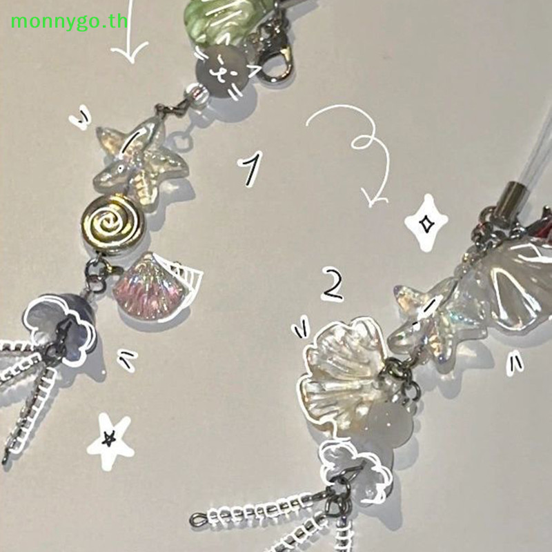 Monnygo น่ารักโทรศัพท์ Charm สายคล้องฤดูร้อน Ocean สไตล์ Sea Jelly จี้ปลา Key สายคล้องสาวผู้หญิงกระเป๋าพวงกุญแจ Keycord TH