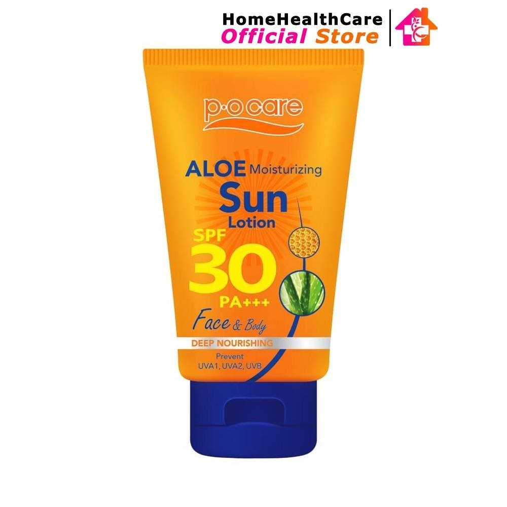 PO Care Aloe Moisturizing Sun Block Aqua Gel SPF30 PA++++ พีโอแคร์ กันแดด เอสพีเอฟ 30 ขนาด 120 ml. (