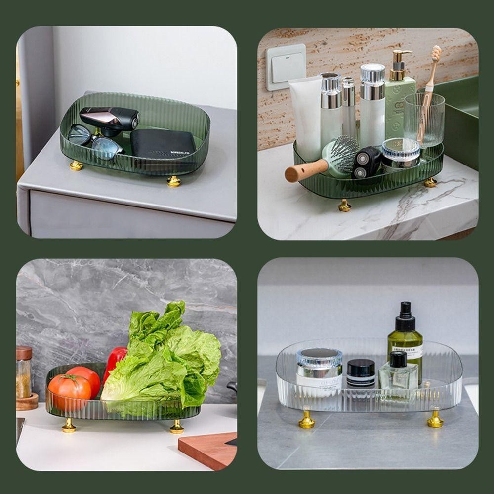 เบสท์ แต่งหน้าน้ําหอมออแกไนเซอร์,โปร่งใสด้วยทองยืนเคาน์เตอร์ออแกไนเซอร์,มัลติฟังก์ชั่ความจุขนาดใหญ่กันลื่นเครื่องสําอางสก์ท็อปกล่องเก็บบ้าน - รูปที่ 5