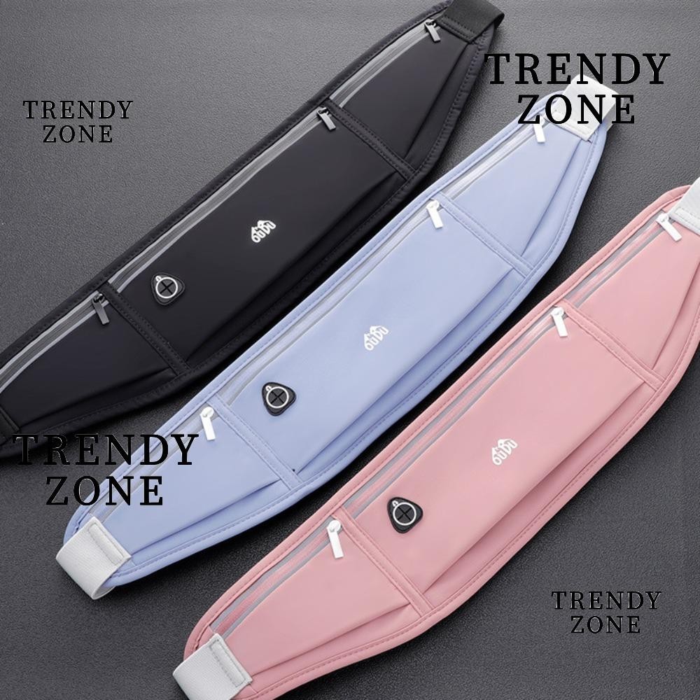 Trendyzone กระเป๋าใส่เข็มขัดกีฬา, กระเป๋าคาดเอววิ่งกันน้ําสีทึบ, ผู้หญิงโทรศัพท์มือถือน้ําหนักเบามืออาชีพ