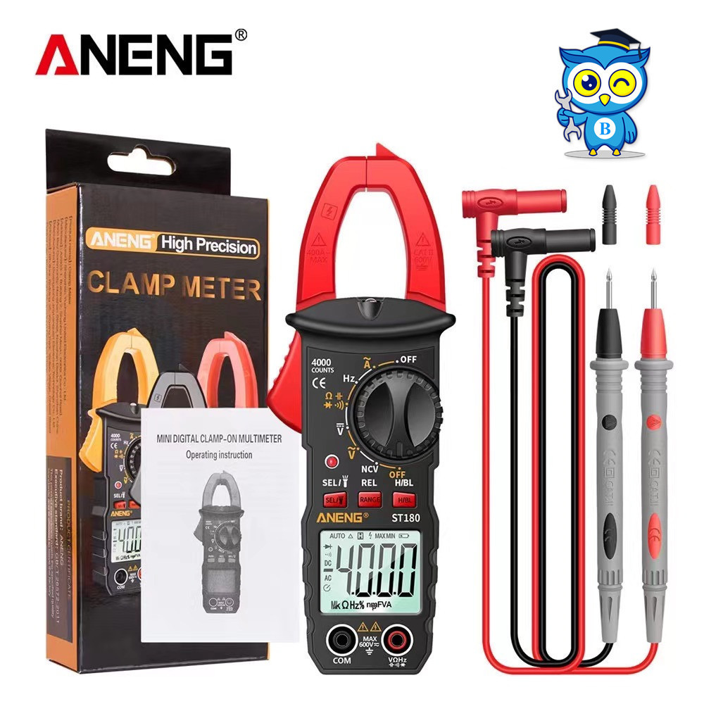 Aneng ST180 เครื่องวัดแรงดันไฟฟ้าดิจิทัล RMS 4000 ครั้ง สําหรับช่างไฟฟ้า