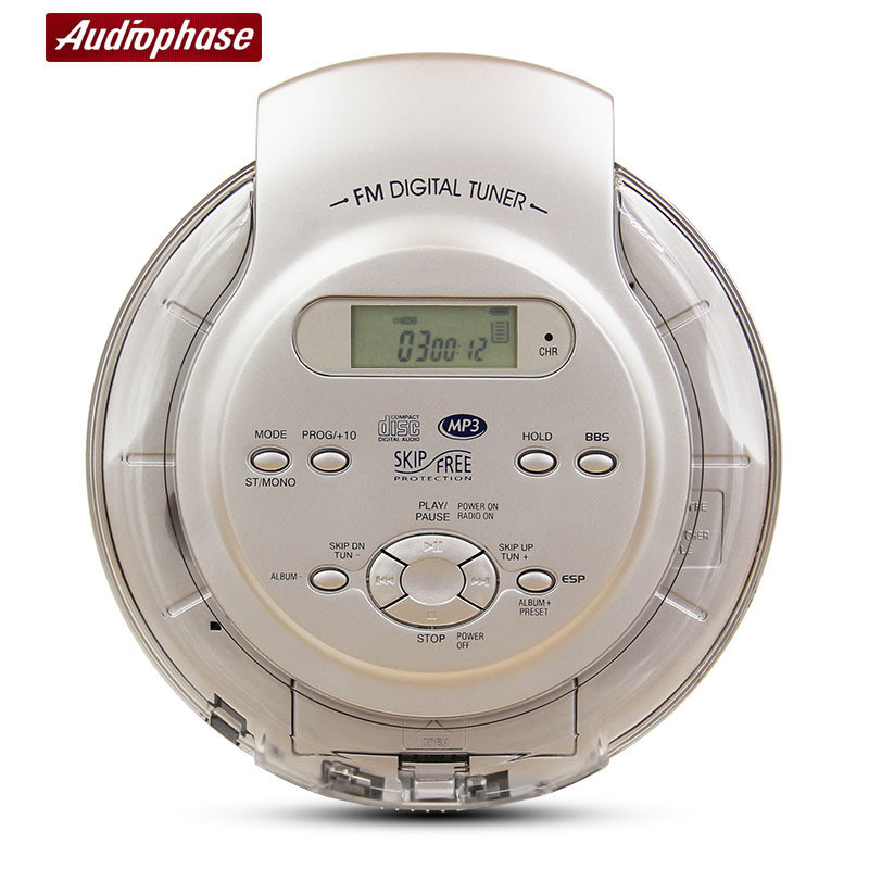 สต็อกใหม่อเมริกัน audiophase เครื่อง CD แบบพกพาเครื่องเล่น Walkman CD รองรับซีดีภาษาอังกฤษ