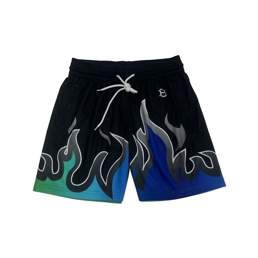 แบรนด์อินเทรนด์พิมพ์กางเกงขาสั้นอเมริกันชายบาสเกตบอลระบายอากาศแห้งเร็ววิ่งสามจุดกางเกง