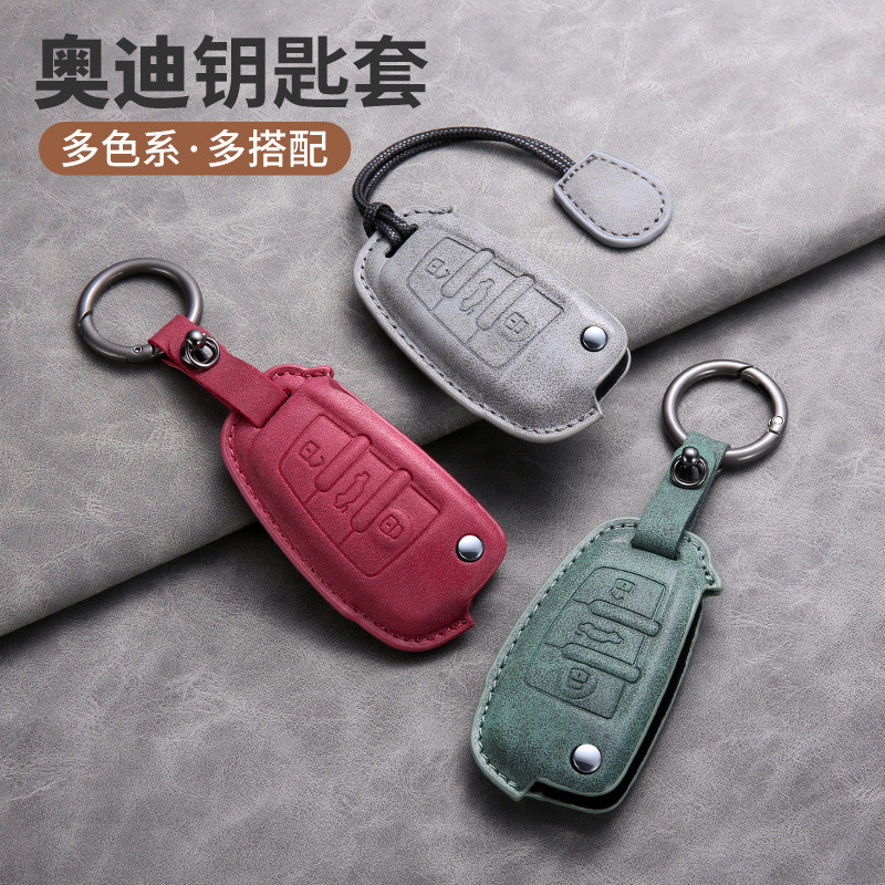 กล่องกุญแจรถ Audi ทุ่มเทให้กับ Q2L Q3L Q2 E-tron Q3 Sport Back Retro Style Creative Key เคสป้องกัน