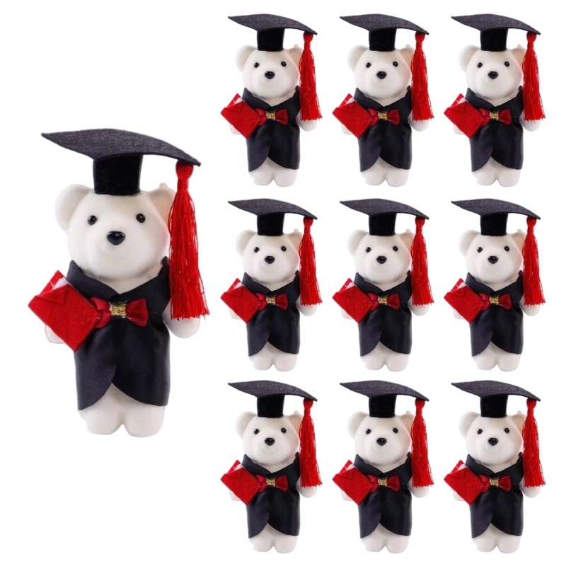 Alilin 10 ชิ้นตุ๊กตาสําเร็จการศึกษาตุ๊กตาโฟมชุด Scholar สําหรับรวบรวมพิเศษ