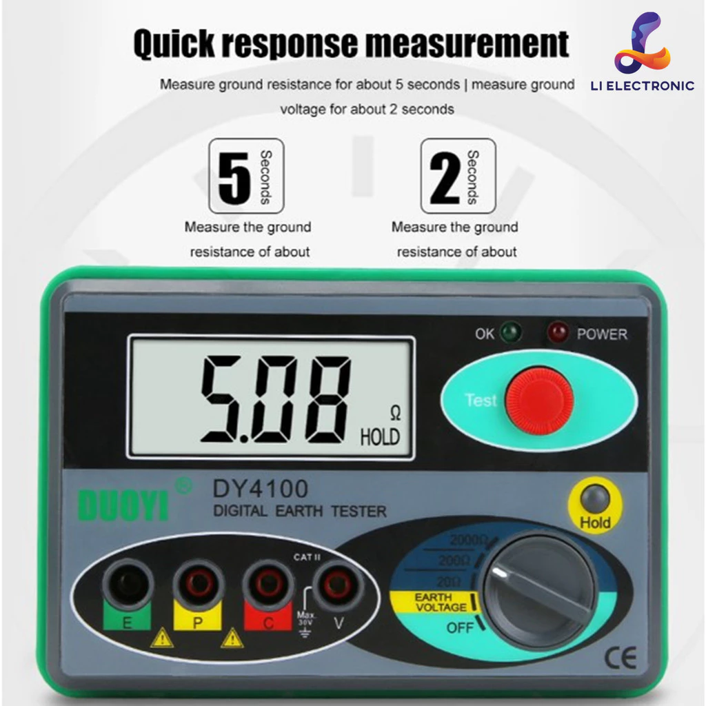 DY4100 รุ่นใหม่ เครื่องวัดฉนวนดิจิตอล Megger Meter Earth Resistance Ohm Tester 4100