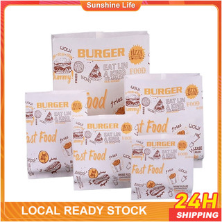 90pcs Food Sandwich Pancake burger Food Wax Paper Greaseproof Paper Wrapper Oil-proof Bag Pouch
