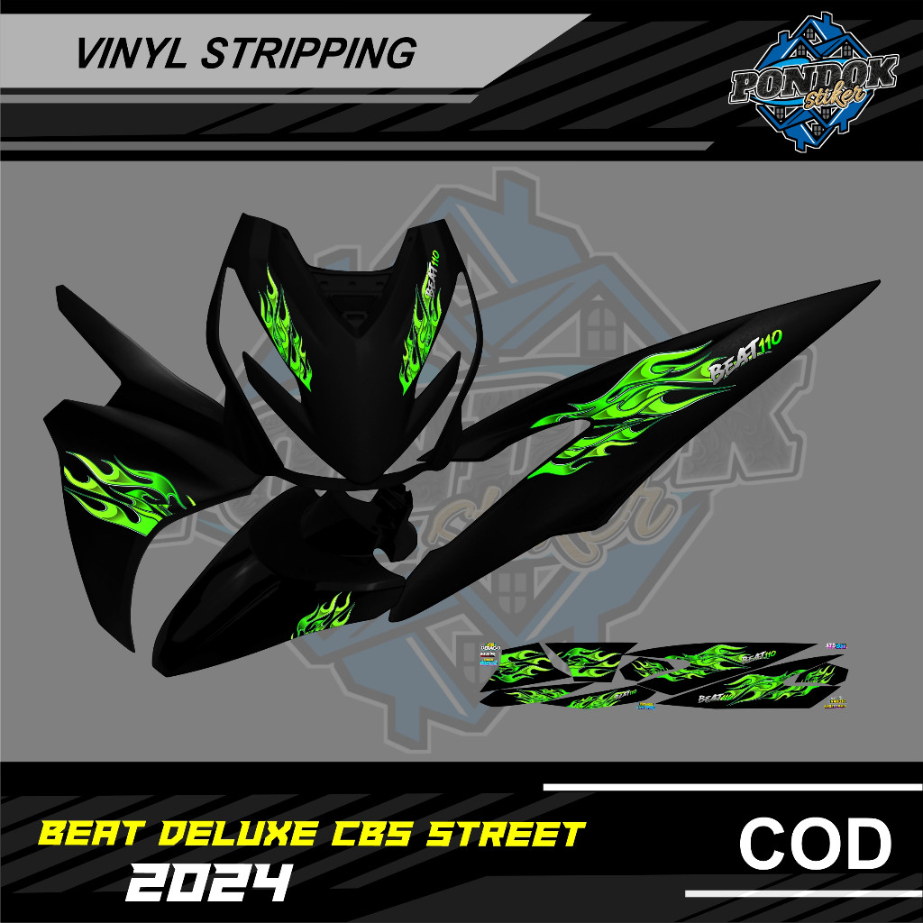 SIMPLE STRIPING สําหรับ HONDA BEAT DELUXE CBS STREET 2024 BEAT GEN 2 2024 LIVERY SS R FIRE