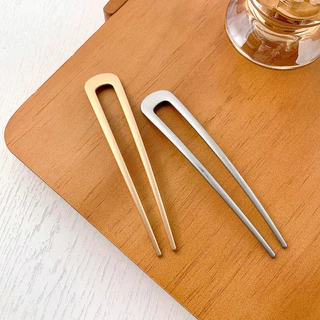 Simple U-Shape Hairpins Elegant โลหะผม Sticks สําหรับผู้หญิงเครื่องมือจัดแต่งทรงผมของขวัญหัวอุปกรณ์เสริม