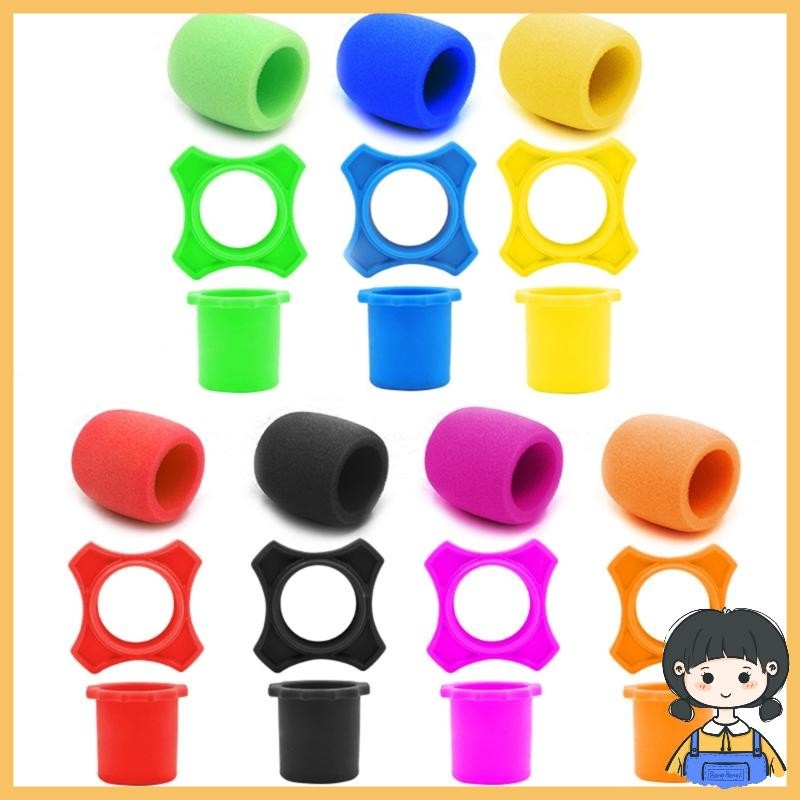 บาง 3 ชิ้น ไมโครโฟนกันลื่น ฝาครอบป้องกันซิลิโคนสําหรับคาราโอเกะที่บ้าน