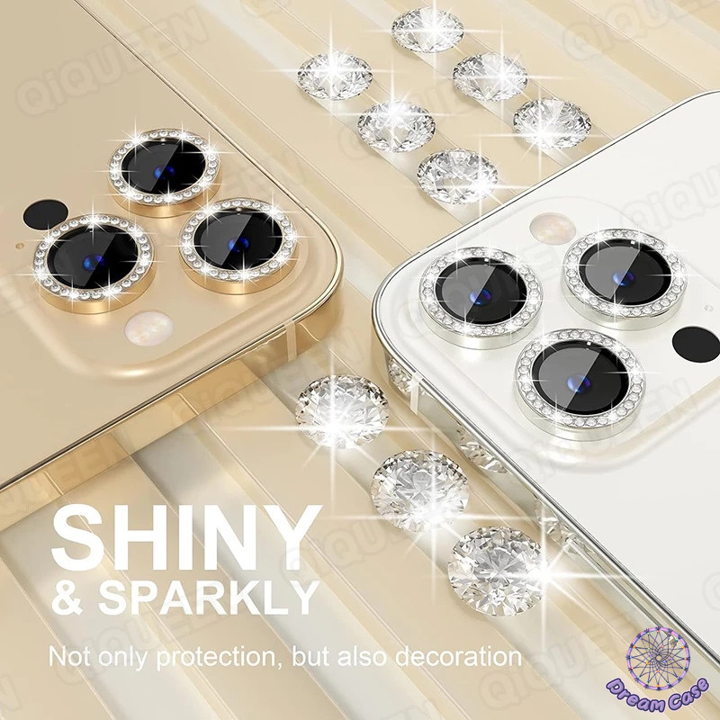 แฟชั่นกล้องเพชรหลากสีเลนส์ป้องกันการใช้งานร่วมกัน IPhone 11 13 16 15 14 12 Pro Max 16 15 14 Plus 13 12 Mini