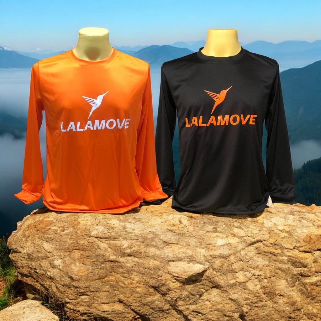 L010 เสื้อยืดคอกลมแขนยาว เสื้อพนักงาน เสื้อยูนิฟอร์ม สกรีนลายLALAMOVE มี6ขนาด S-3XL