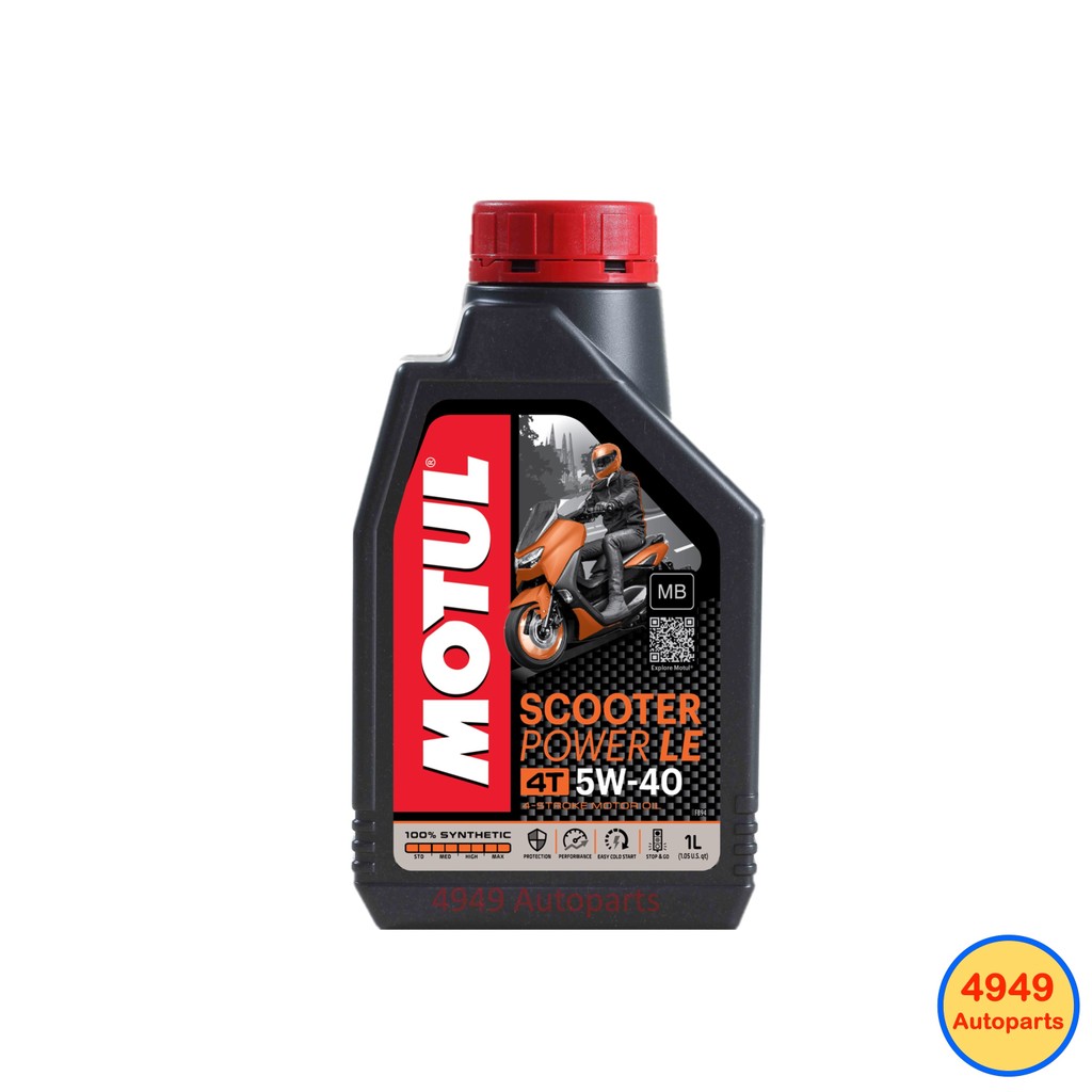 Motul โมตุล น้ำมันเครื่อง มอเตอร์ไซค์ Scooter Power LE 4T 5W-40 5W40 4T MB สังเคราะห์ 1L.