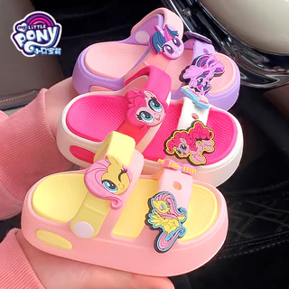 XIXITIAO My Little Pony รองเท้าแตะสายรัดคู่ผู้หญิงฤดูร้อนสวมใส่ด้านนอกรองเท้าแตะชายหาด