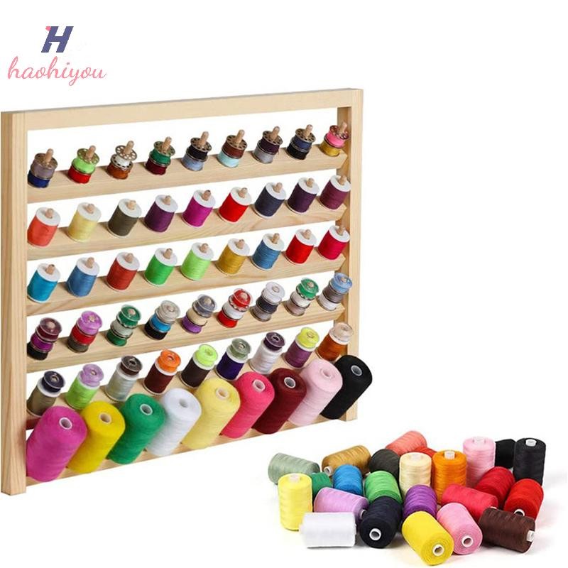 <haohiyou> 54-spool Thread Rack ชั้นวางด้ายเย็บผ้าติดผนัง Nice
