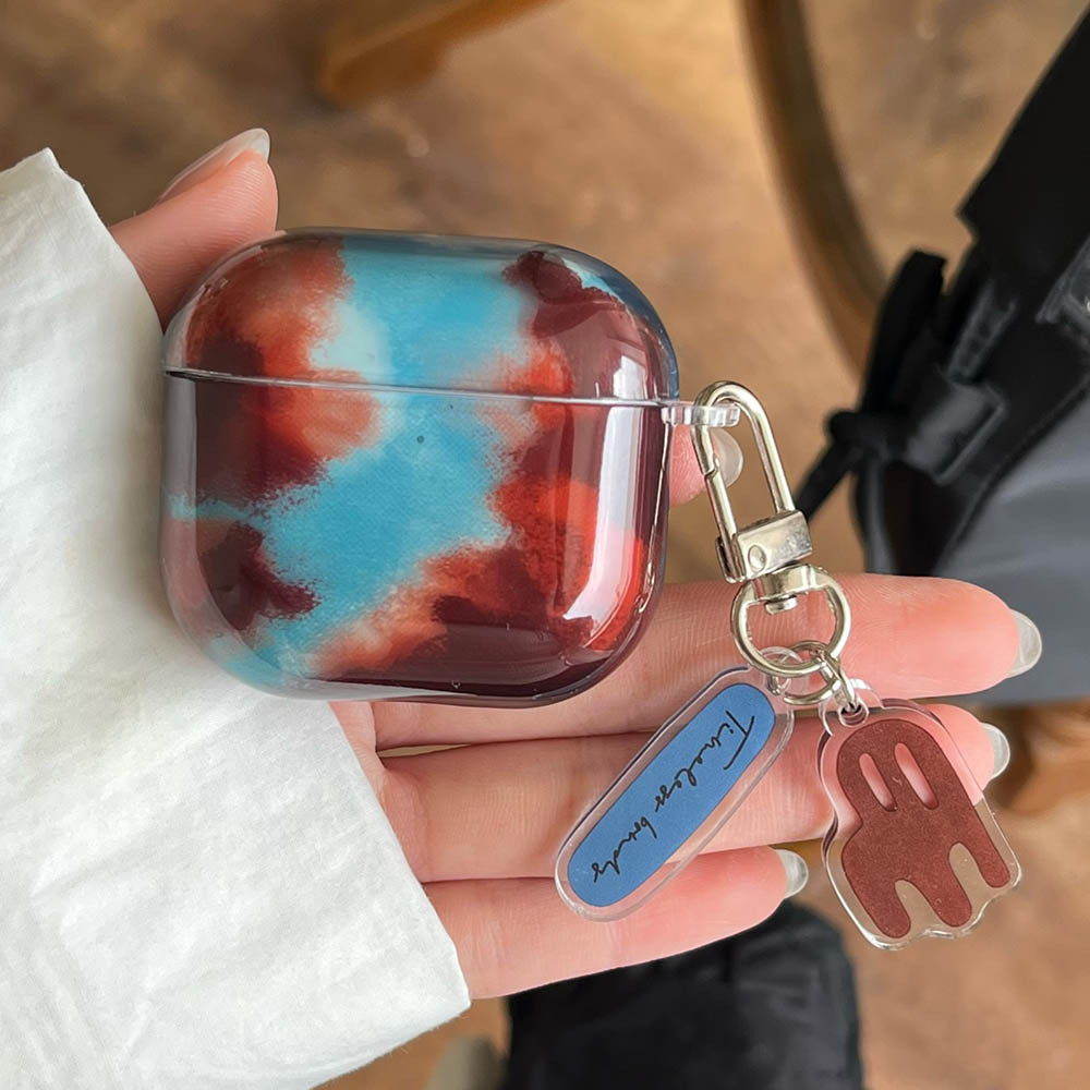 เกาหลี Amber Blue หูฟังสําหรับ Apple Airpods 4 Pro 2 3 Pro3 2025 พร้อม Charm พวงกุญแจนุ่มหูฟังชาร์จส