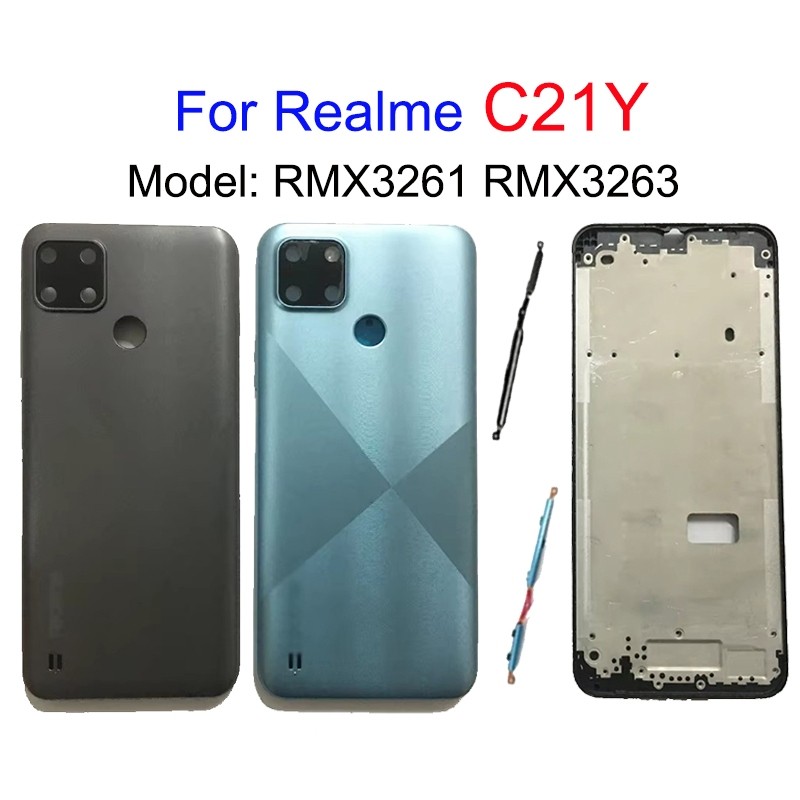สําหรับ Realme C21Y ฝาหลังและกรอบ LCD ด้านหน้า