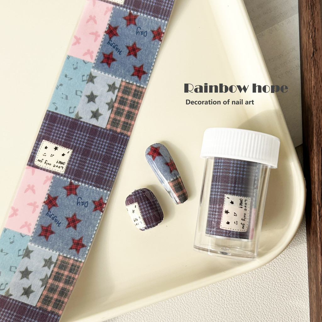 บริสุทธิ์ ความต้องการ อิน สไตล์เล็บโอนกระดาษผ้ายีนส์เย็บเสือดาวพิมพ์กราฟฟิตีสวมใส่เล็บสติกเกอร์อุปกรณ์ - รูปที่ 7