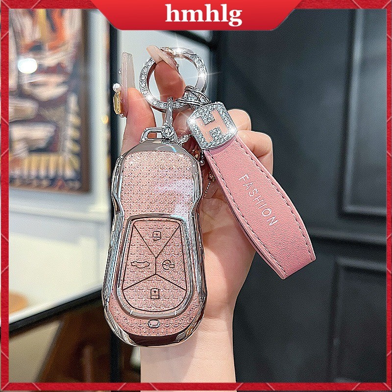 สําหรับ XPeng G6  XPeng X9 Bling ชุบ TPU ฝาครอบกุญแจรถ Keyless Remote ป้องกันพวงกุญแจปลอกอุปกรณ์เสริ