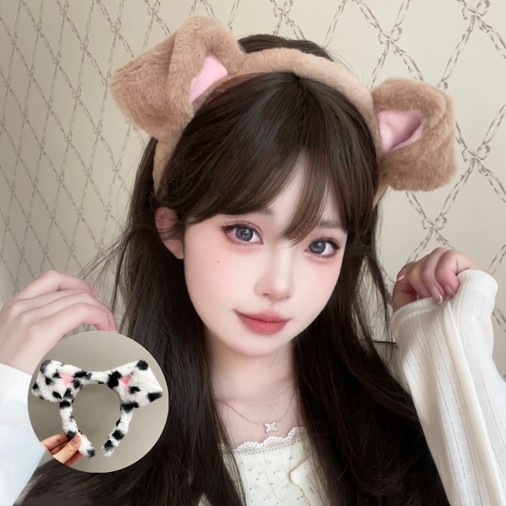 ใหม่ตุ๊กตาจุดสุนัขหูผมห่วงหวานความงามล้างหน้าแต่งหน้าพิเศษความดันเรียบกว้างชายแดนลื่น ชม. หูฟัง
