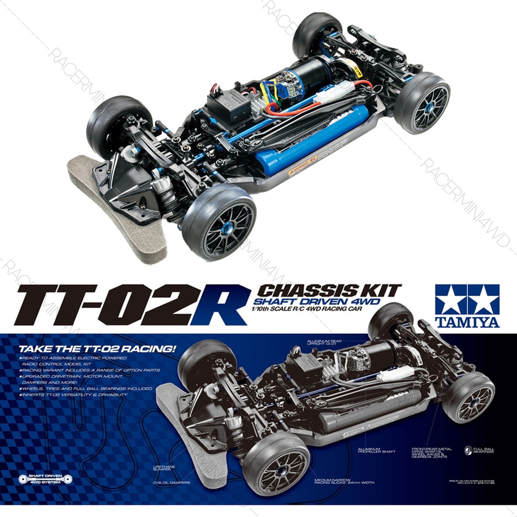 TAMIYA 47326 1/10 R/C Kit 4WD TT-02R Chassis