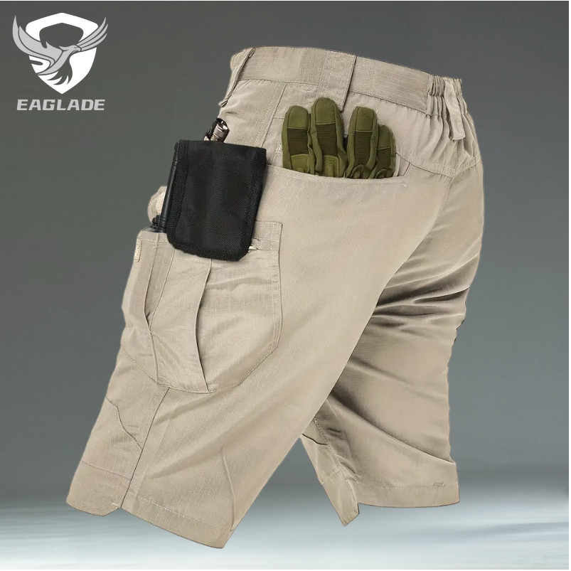Eaglade Tactical Cargo Short Pants Men in Khaki Waterproof IX7S J10