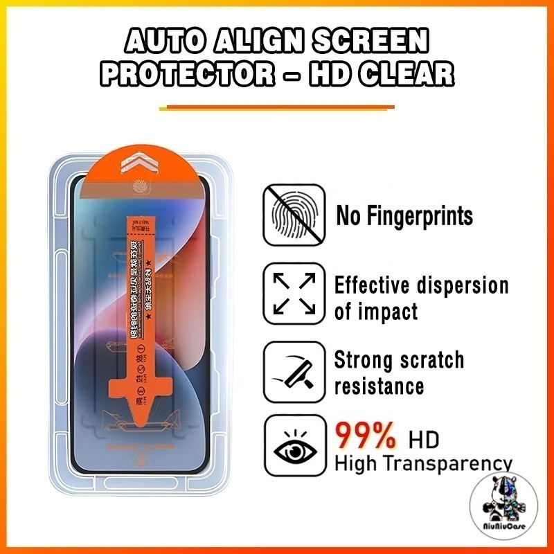 ทำความสะอาดฝุ่นโดยอัตโนมัติ ฟิล์มกระจก HD สำหรับ iPhone 11 15 14Promax ติดง่าย แบบเต็มจอ 13 12 13 14 15 16 Pro Max 7P 8P