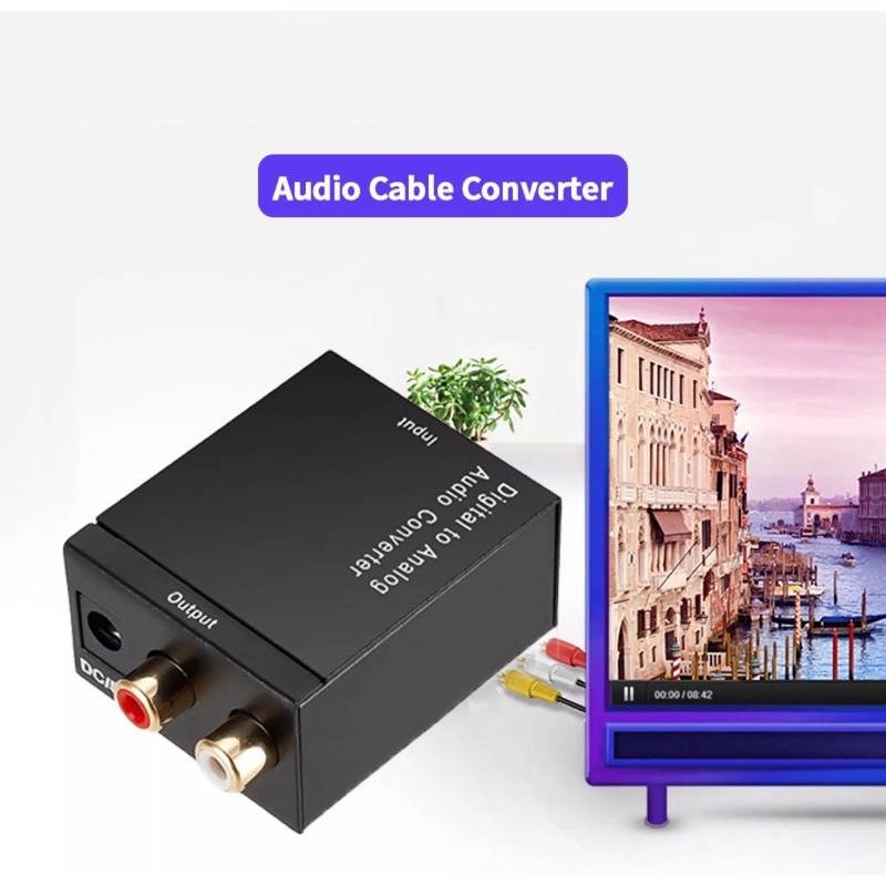 ตัวแปลงสัญญาณเสียง DAC ดิจิตอลเป็นอนาล็อกจาก Coaxial Toslink Optical SPDIF Digital  RCA L / R แจ็ค 3.5 มม