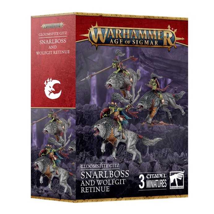 (GW พร้อมส่ง) WARHAMMER AOS: G/GITZ: SNARLBOSS & WOLFGIT RETINUE โมเดลวอร์แฮมเมอร์