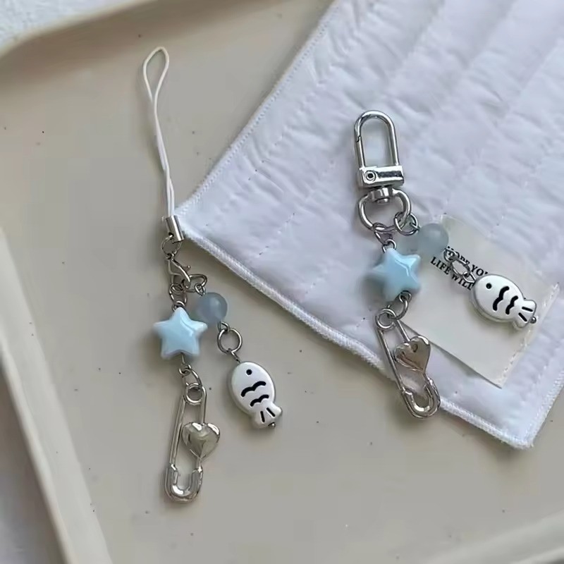 ฤดูร้อนปลาขนาดเล็ก Star Charm พวงกุญแจโทรศัพท์ Lanyard พวงกุญแจกระเป๋าจี้อุปกรณ์เสริมความงาม Y2k เครื่องประดับ - รูปที่ 2