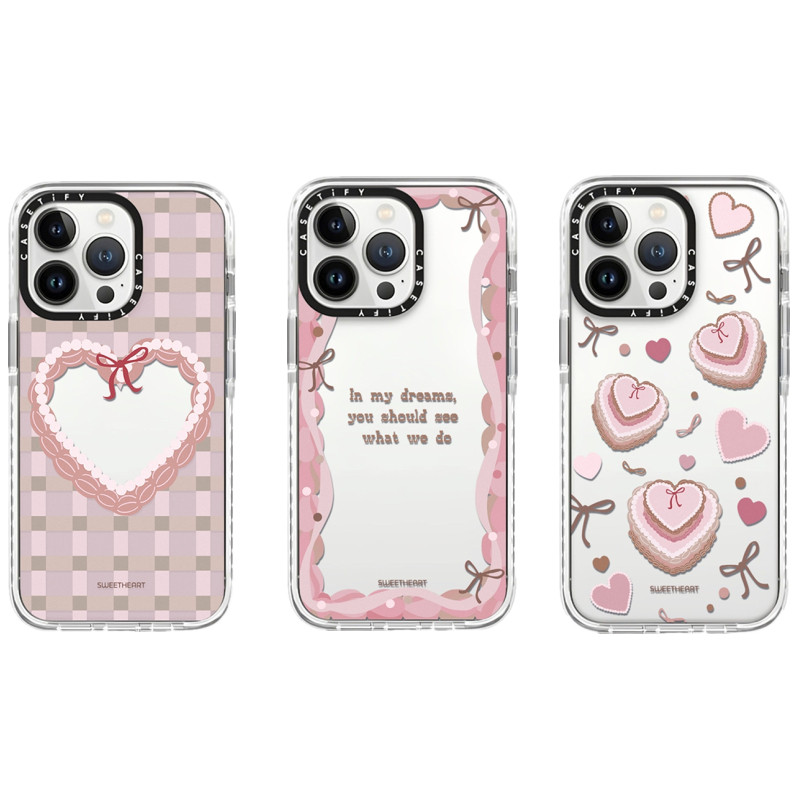 Caseti SWEETHEART นุ่มสําหรับ iPhone 16 16e 15 14 Plus 11 12 13 Pro Max กันกระแทก TPU Clear สีดําซิลิโคนฝาครอบปลอก